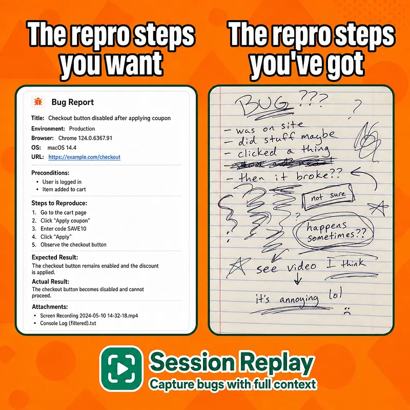 The repro steps you want The repro steps you've got